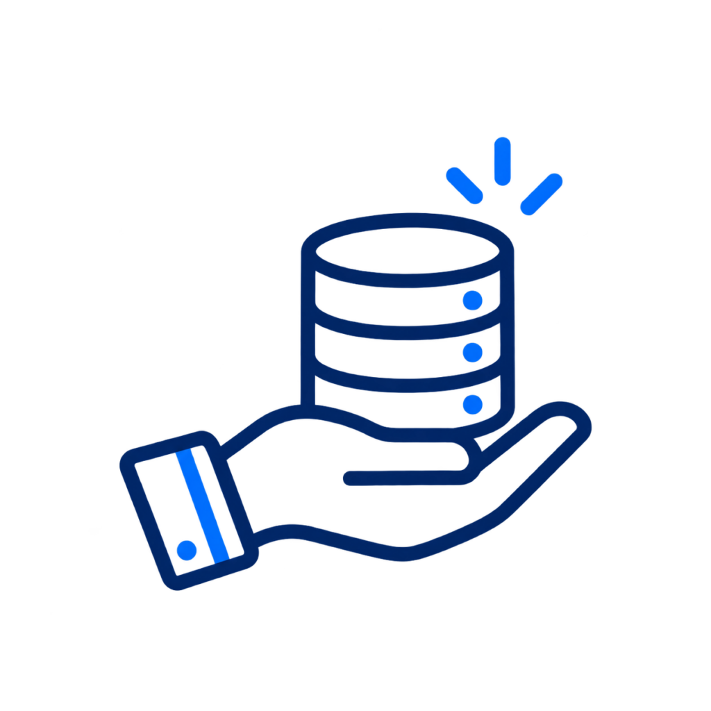Connected data icon representing data risk identification.