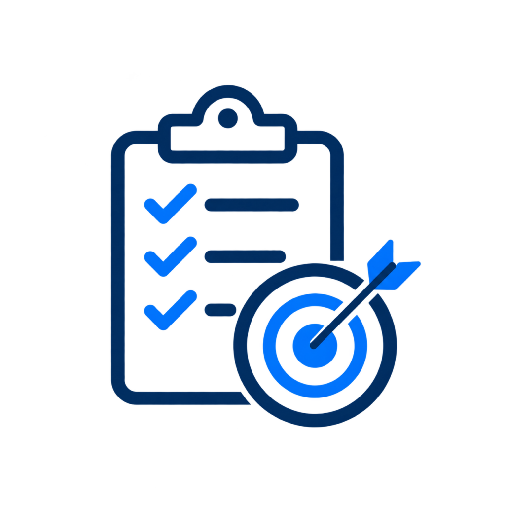 Database and systems icon representing governance framework development.