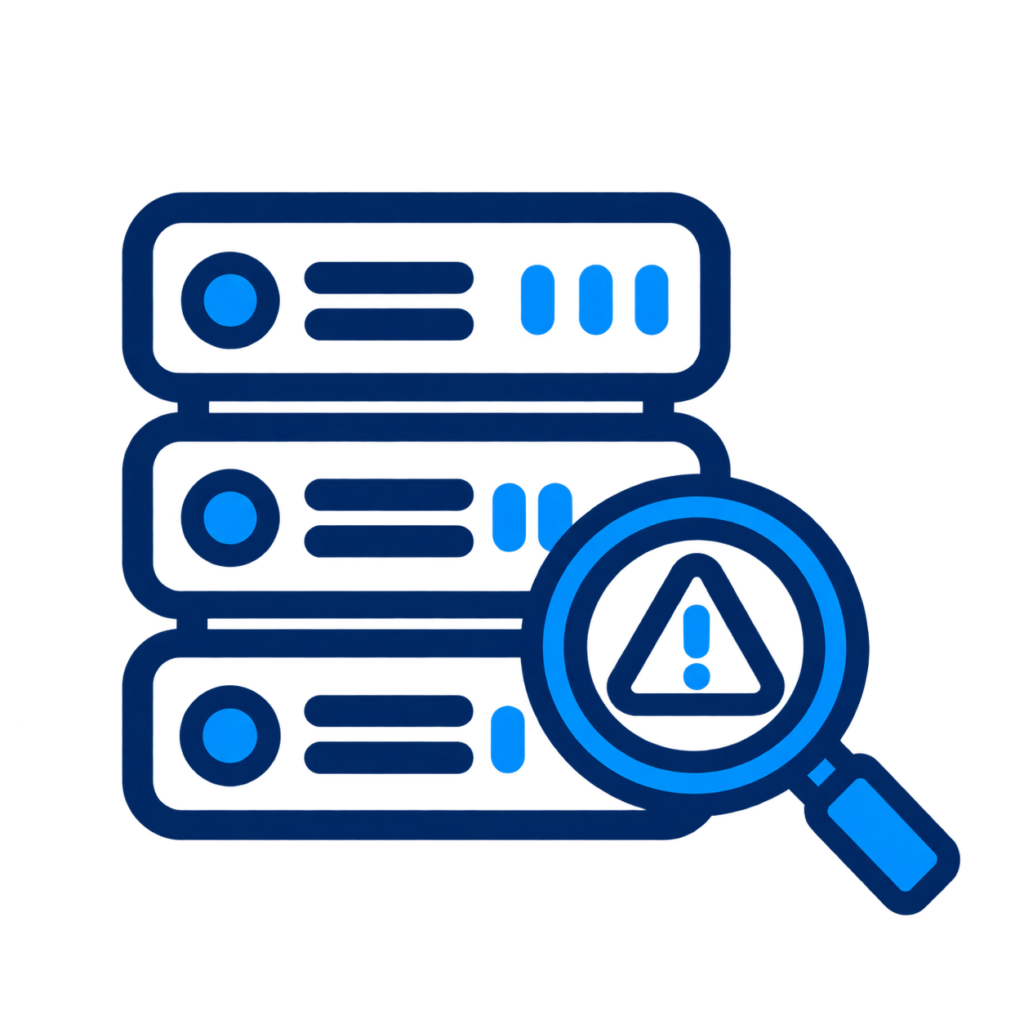 Technology risk identification icon representing detection of ICT infrastructure risks.